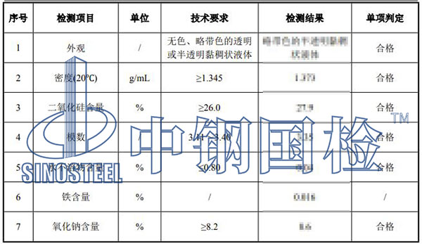 水玻璃檢測(cè)結(jié)果